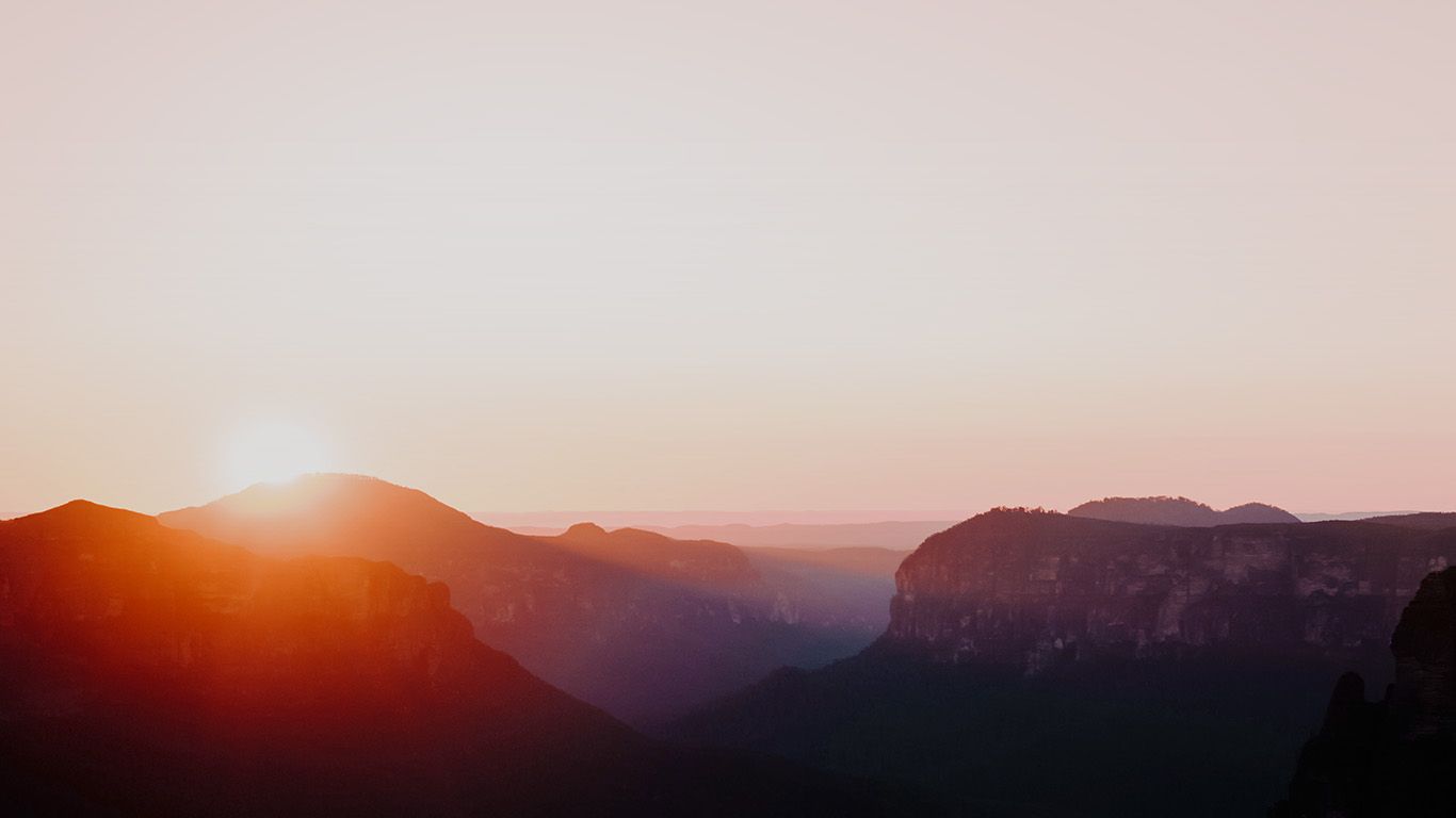 Alba su montagne silhouette, 1366x768 HD, PC Desktop