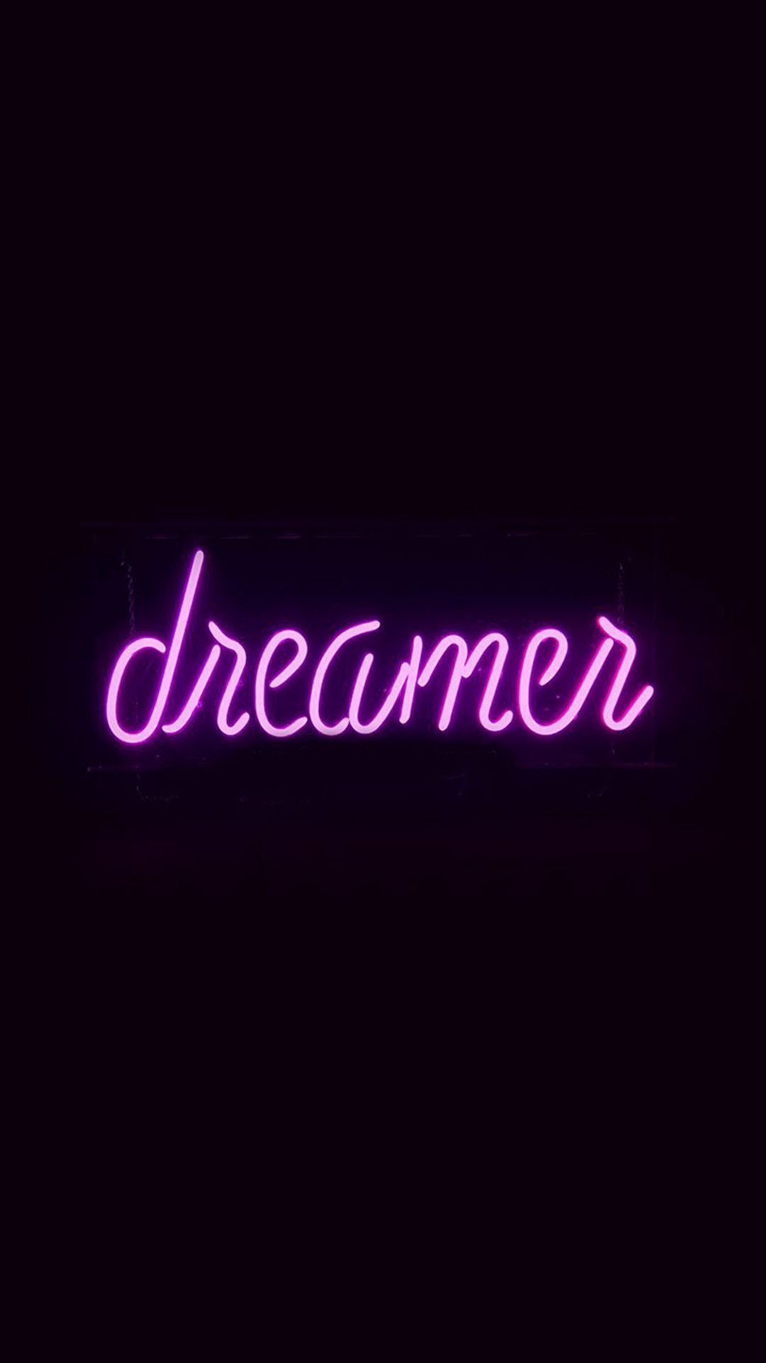 Scritta neon rosa dreamer, 1080x1920 Full HD Verticale, Smartphone