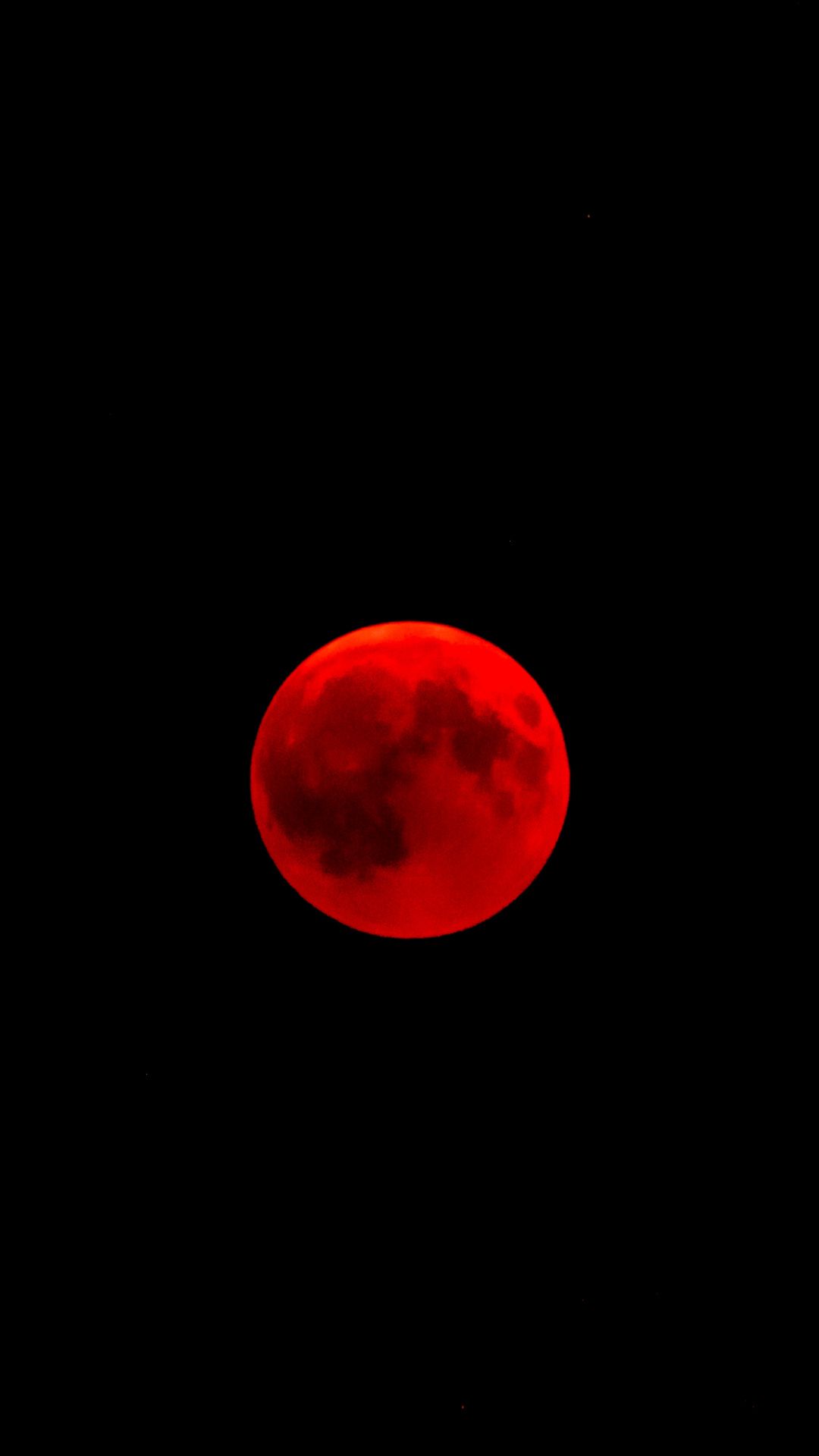 Luna rossa sfondo nero, 1080x1920 Full HD Verticale, iPhone