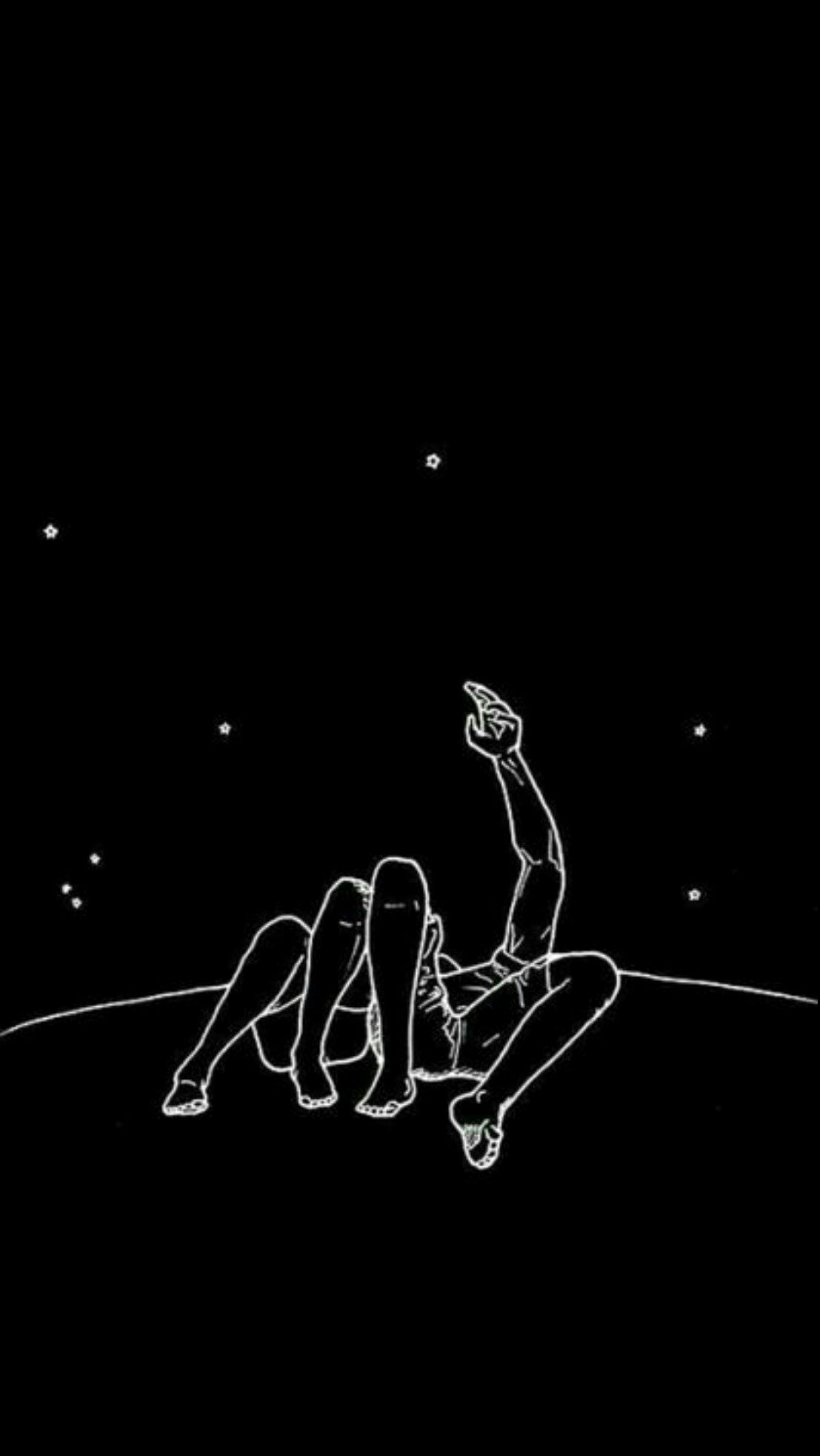 Silhouette persona notte stellata, 1107x1965 Full HD Verticale, Google Pixel