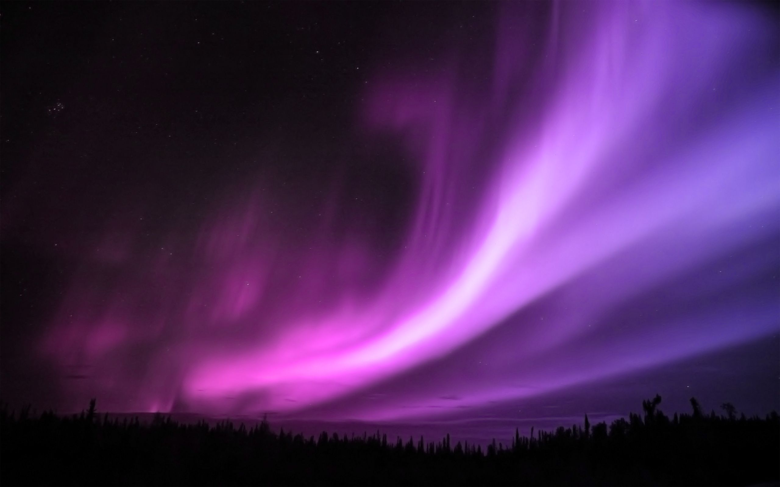 Aurora boreale viola notturna, 2560x1600 WQXGA, PC
