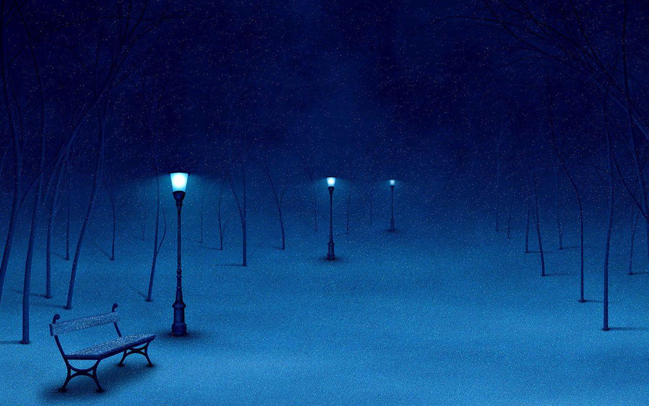 Parco notturno con lampioni, 1280x800 720p, Laptop