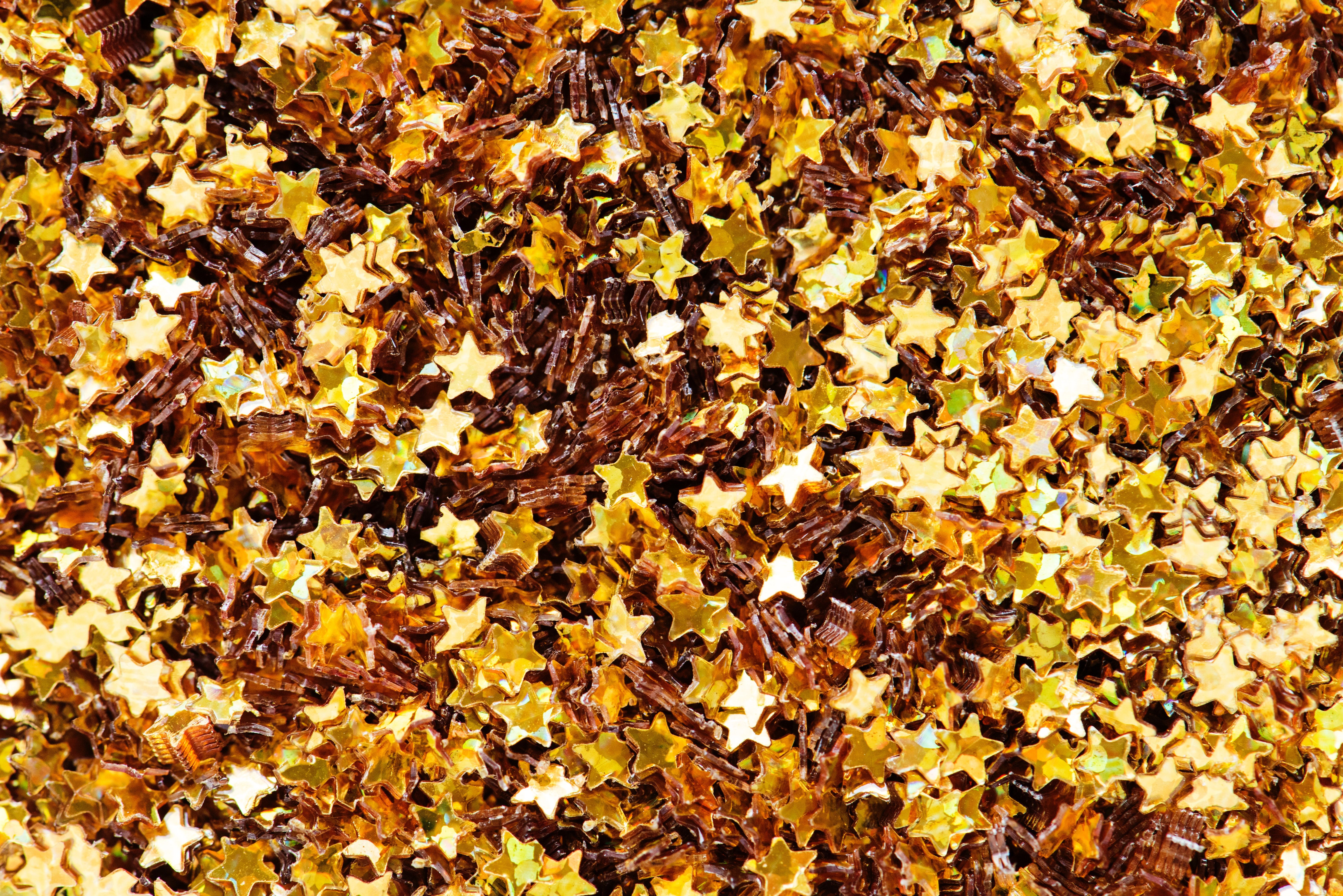 Coriandoli stelline dorate, 6306x4207 UHD, PC 4K