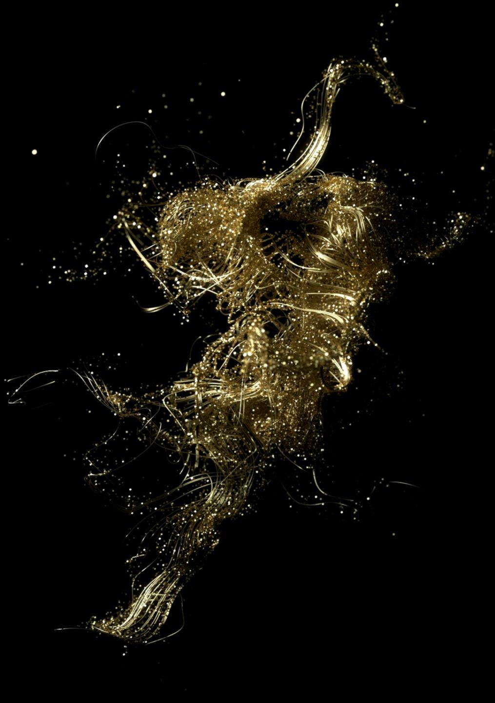 Splash astratto oro su nero, 1015x1440 Full HD Verticale, iPhone