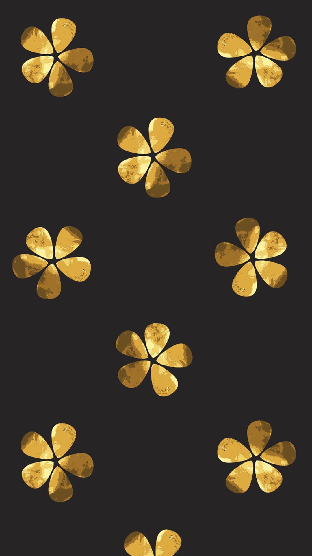 Fiori dorati su nero, 1080x1920 Full HD Verticale, iPhone
