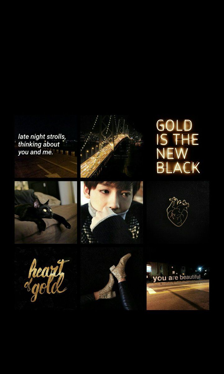 Collage estetico oro e nero, 720x1200 Full HD Verticale, iPhone