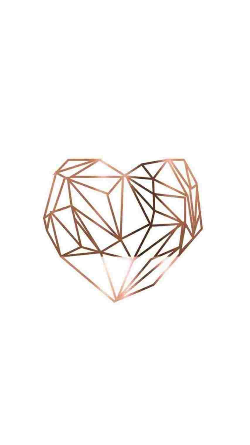 Cuore geometrico oro rosa, 853x1517 Verticale, Mobile