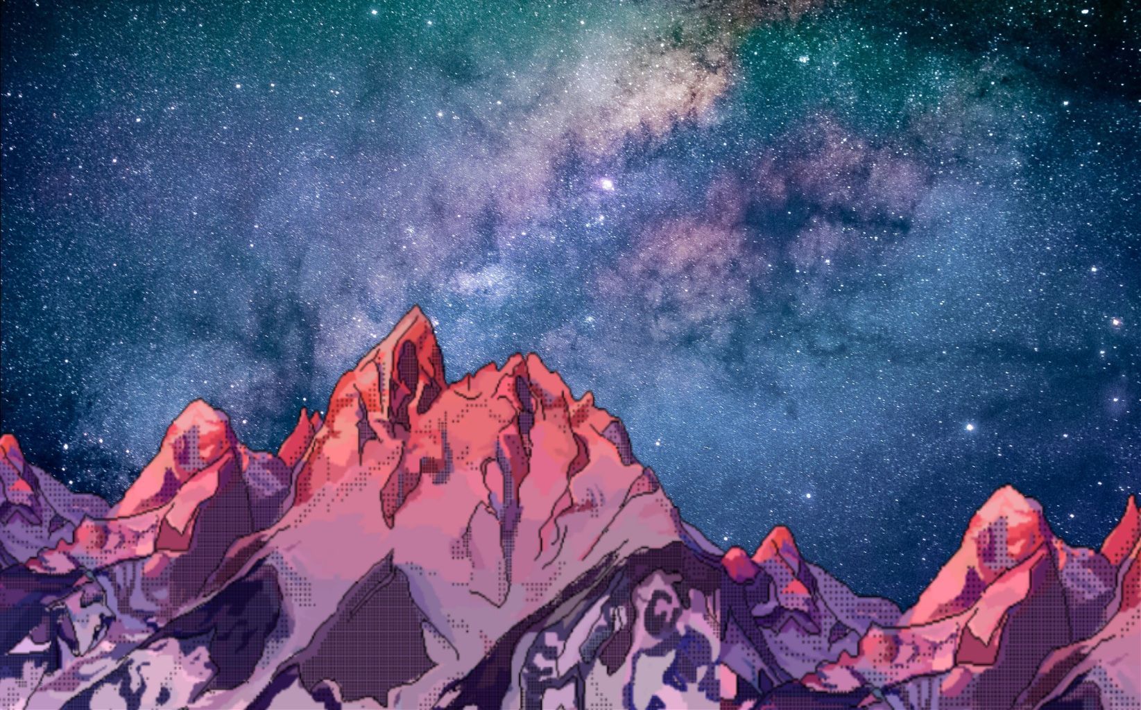 Montagne stellate viola rosa, 1645x1024 HD, ROG Asus Laptop