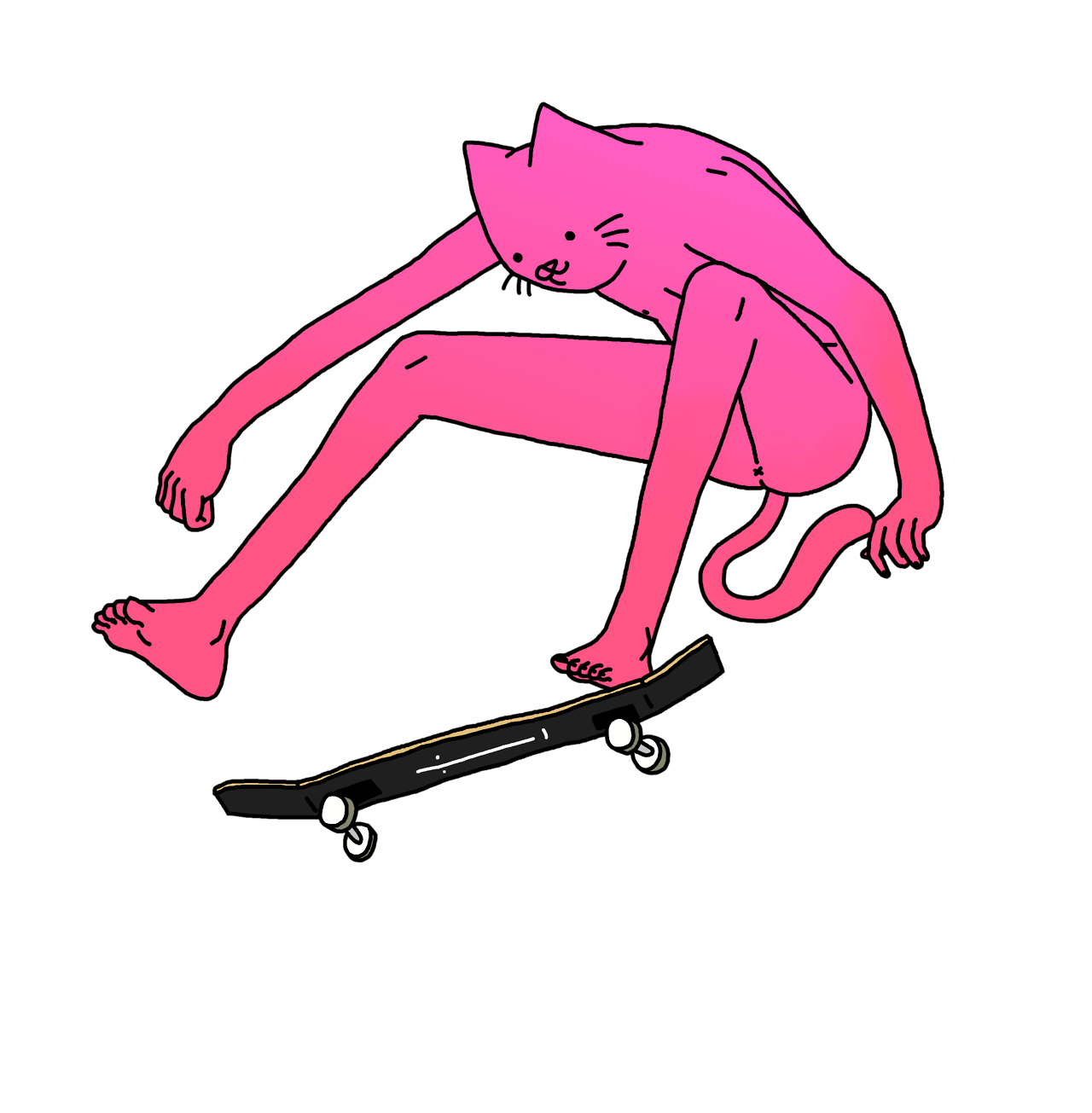 Gatto rosa su skateboard, 1280x1305 Full HD Verticale, iPhone