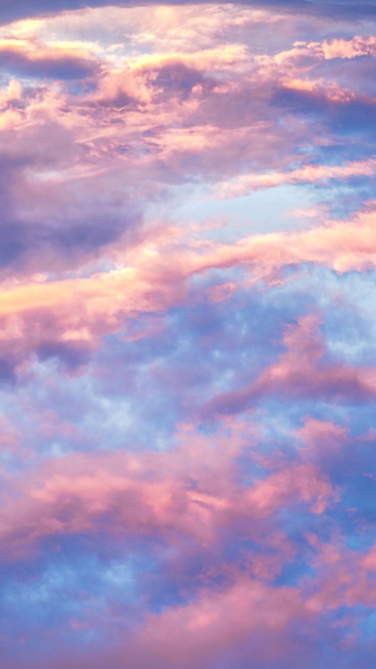 Nuvole rosa e blu al tramonto, sfondi iPhone, 736x1308 Verticale, iPhone Plus