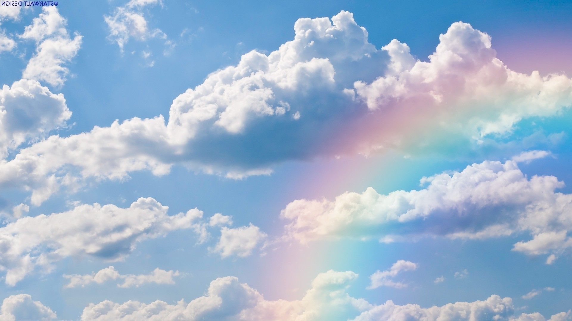 Arcobaleno tra nuvole bianche, 1920x1080 1080p, PC
