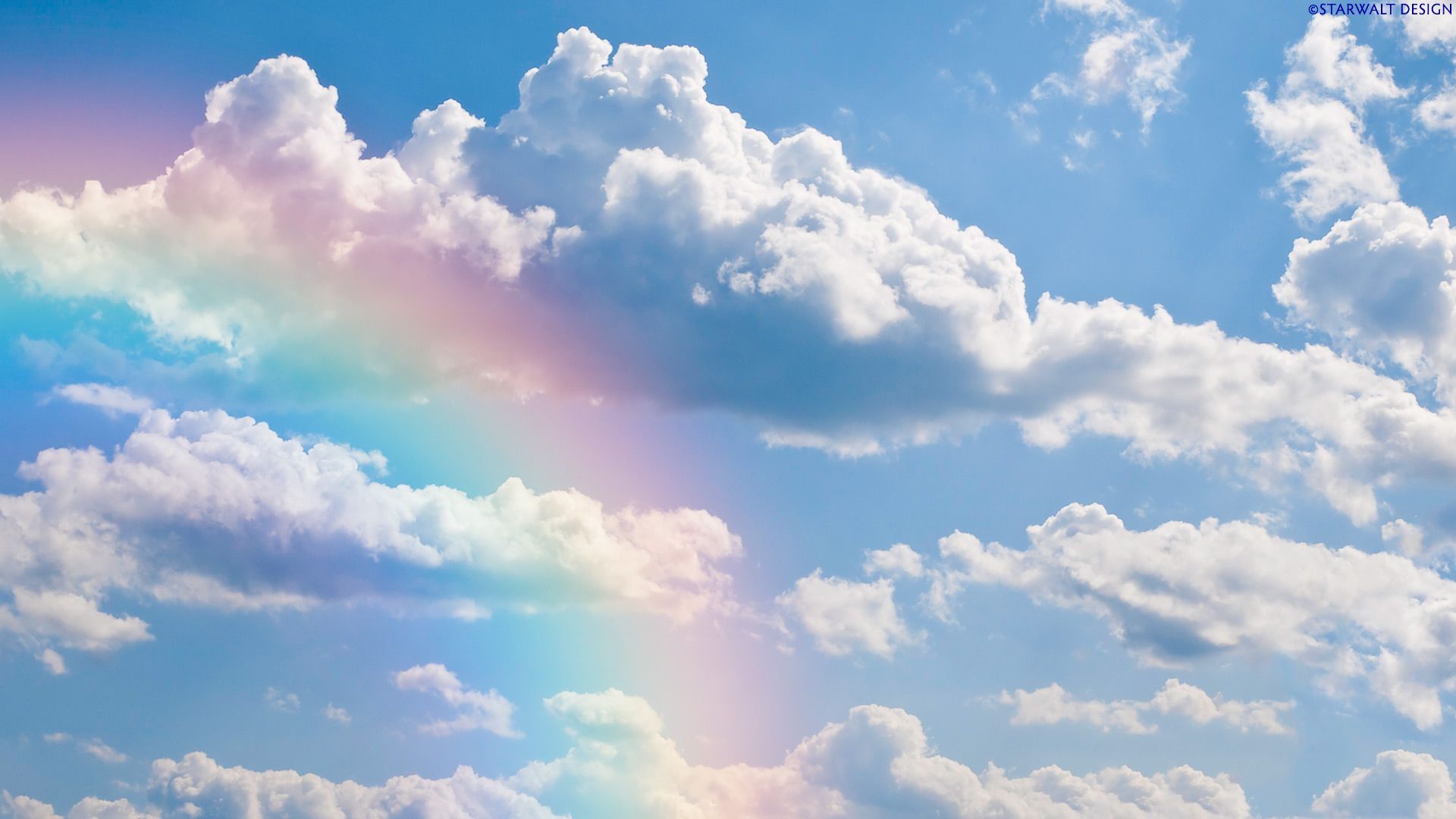 Arcobaleno tra nuvole soffici, 1920x1080 1080p, Laptop