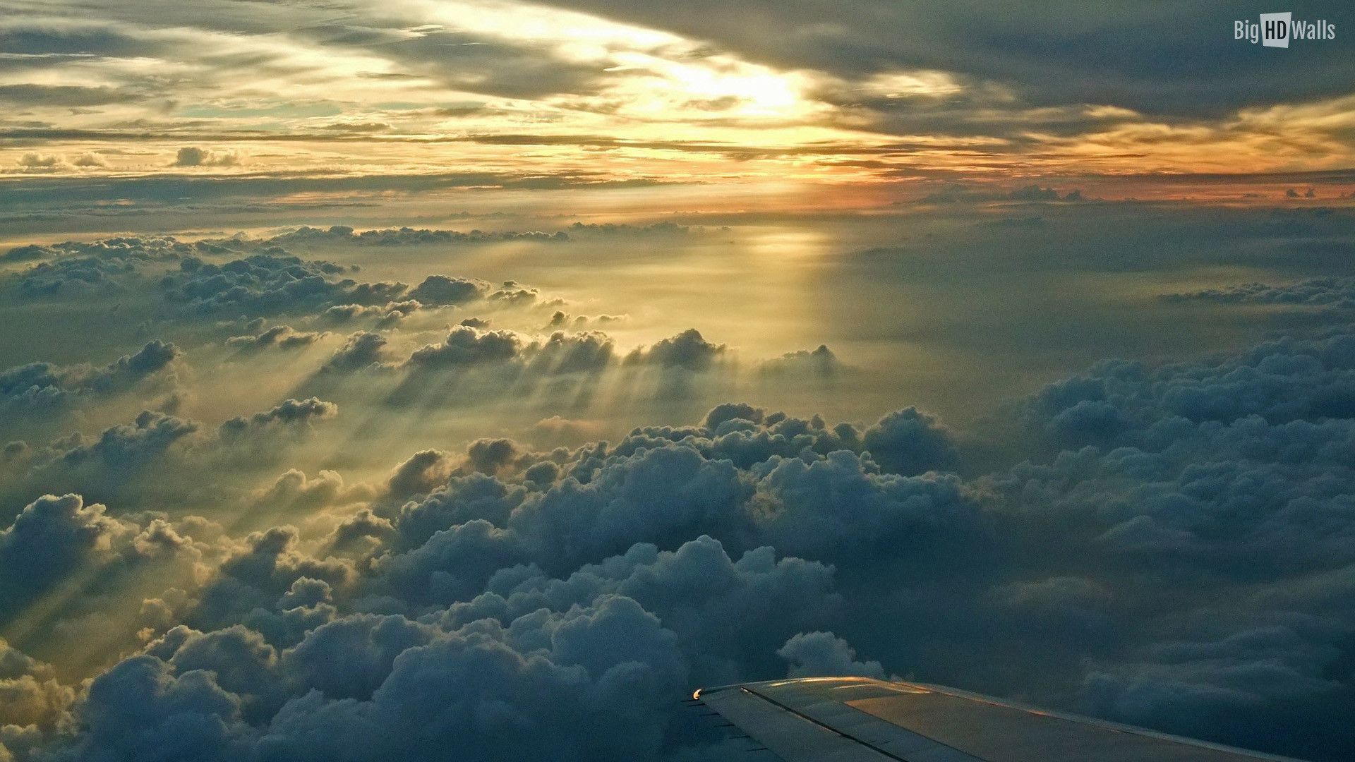 Nuvole al tramonto dall'aereo, 1920x1080 1080p, Desktop