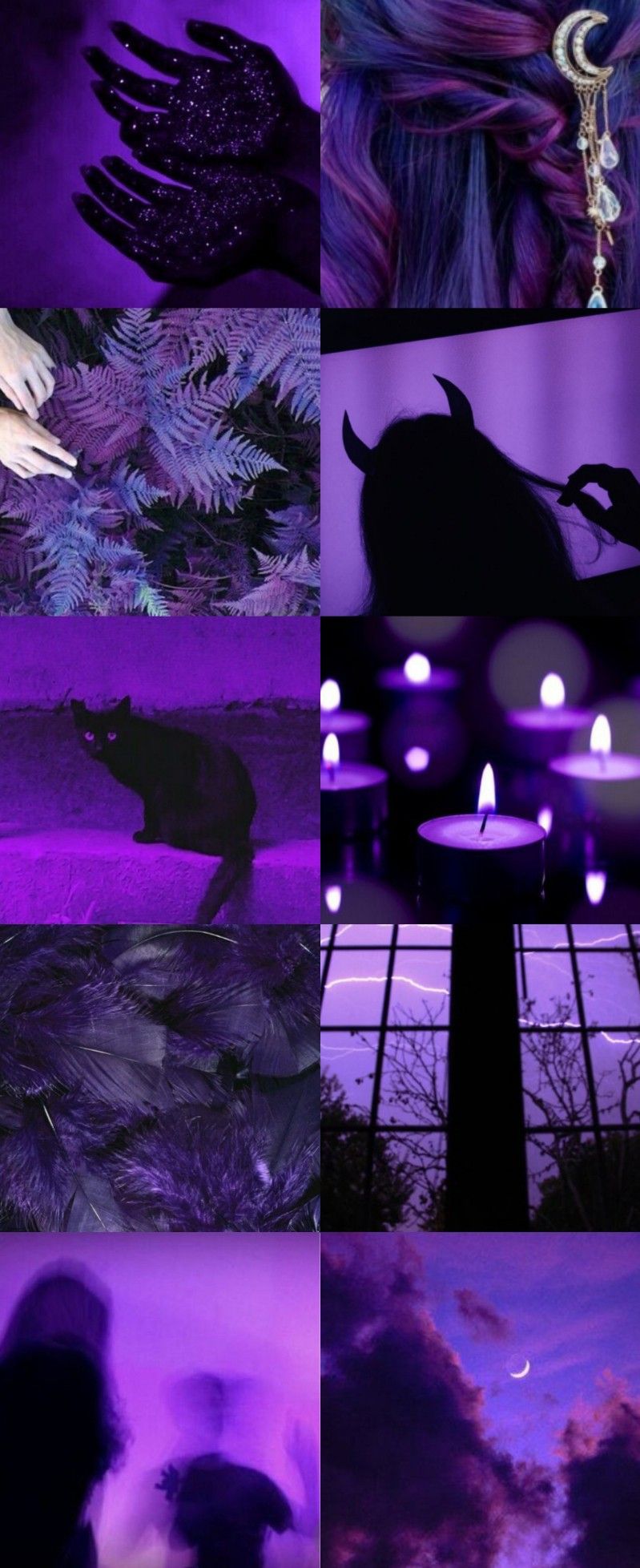 Collage estetico viola strega demone, 799x1956 Full HD Verticale, Smartphone