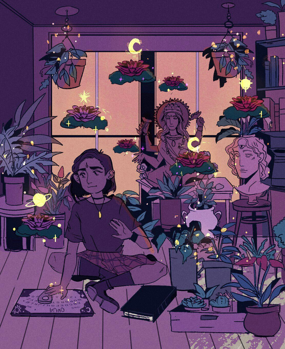 Simboli strega gufo luna, 1280x1811 Verticale, Mobile