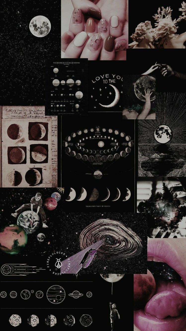 Collage estetico stregonesco scuro, 719x1280 Verticale, Mobile