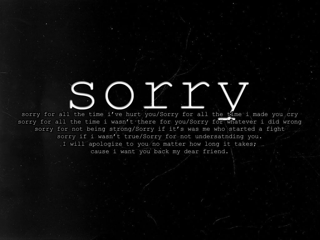Scritta sorry sfondo nero, 1024x768 HD, Laptop