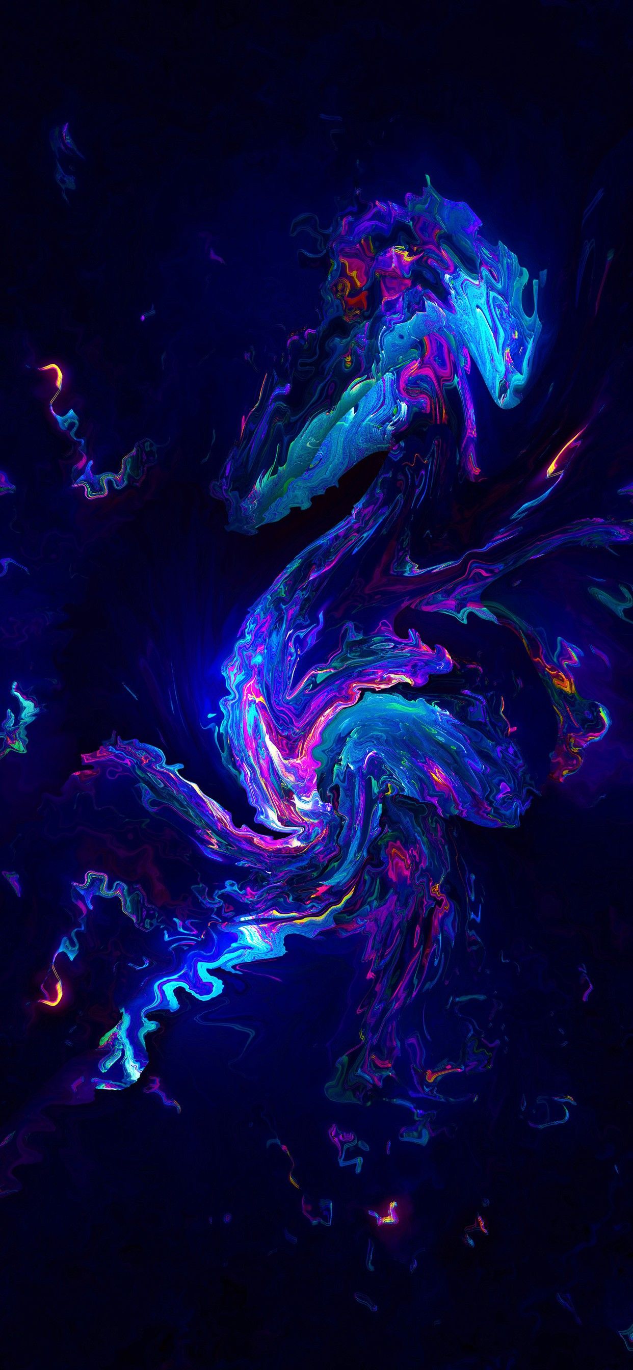 Fumo astratto blu viola, 1242x2688 Full HD Verticale, iPhone
