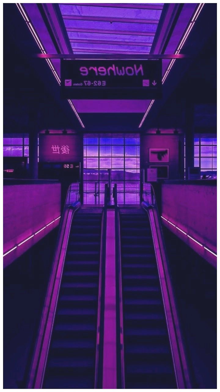 Scala mobile stazione viola neon, 720x1280 Verticale, Telefono