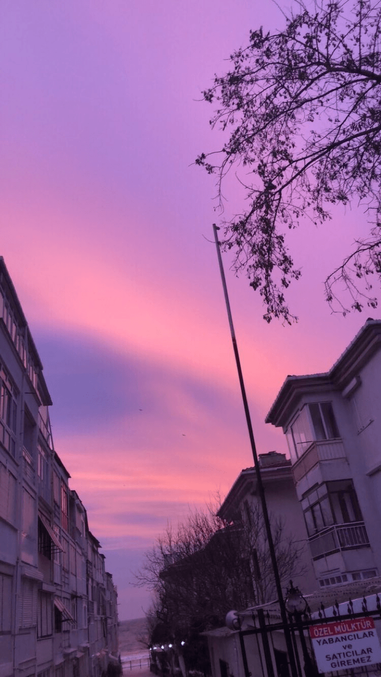 Cielo viola al tramonto, 750x1334 Full HD Verticale, Smartphone