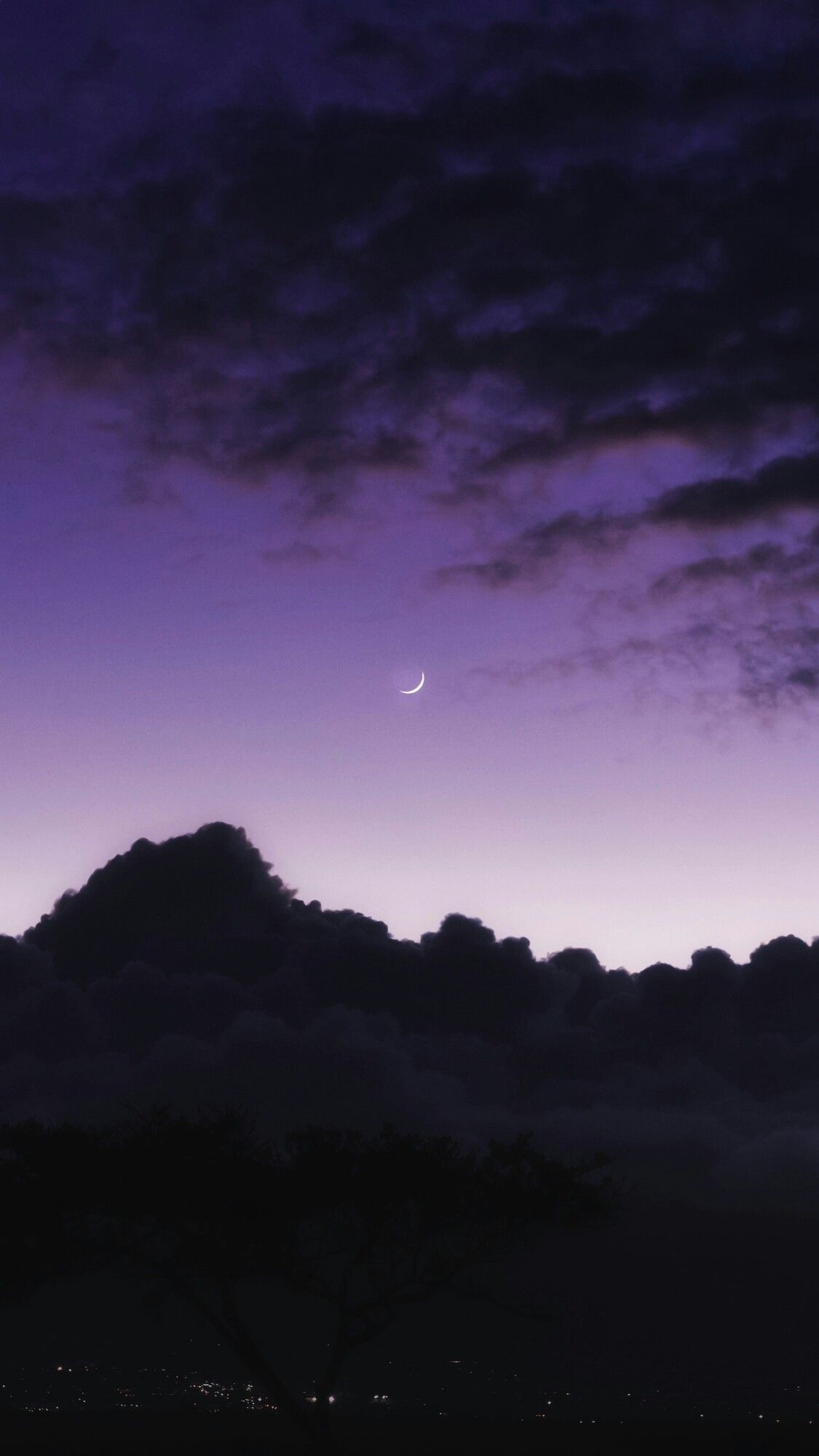 Montagna al crepuscolo viola, 1125x2000 Full HD Verticale, Smartphone