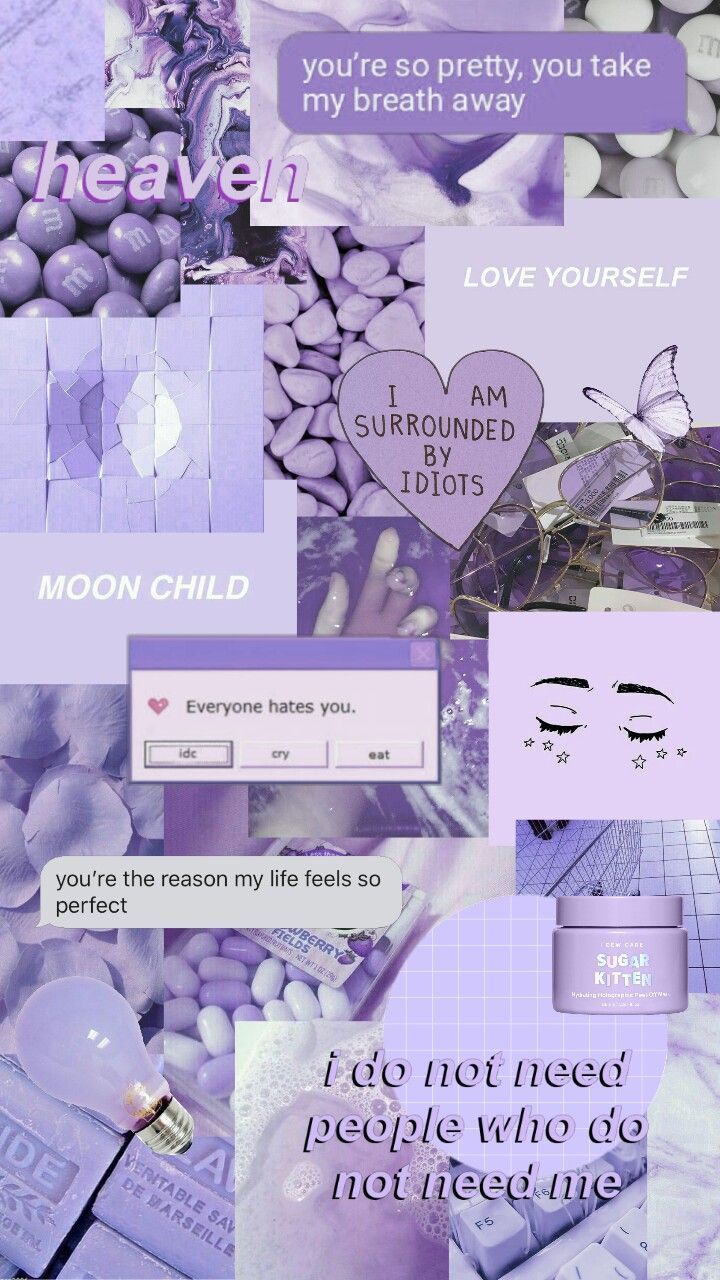 Collage estetico viola pastello, 720x1280 Verticale, Mobile