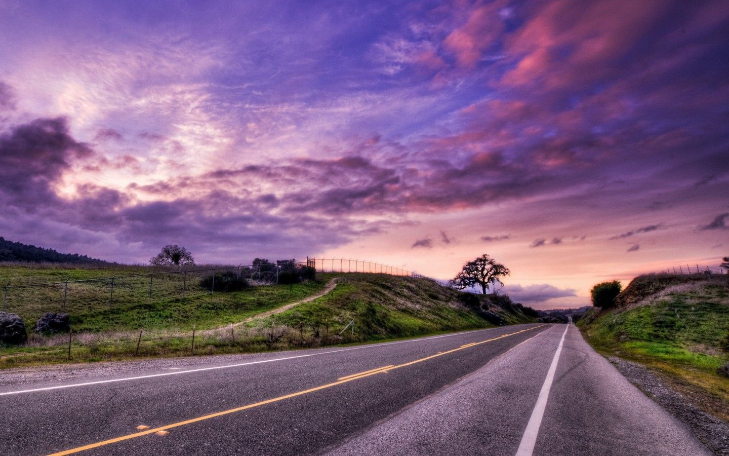 Tramonto viola sulla costa, 1366x768 HD, PC Desktop