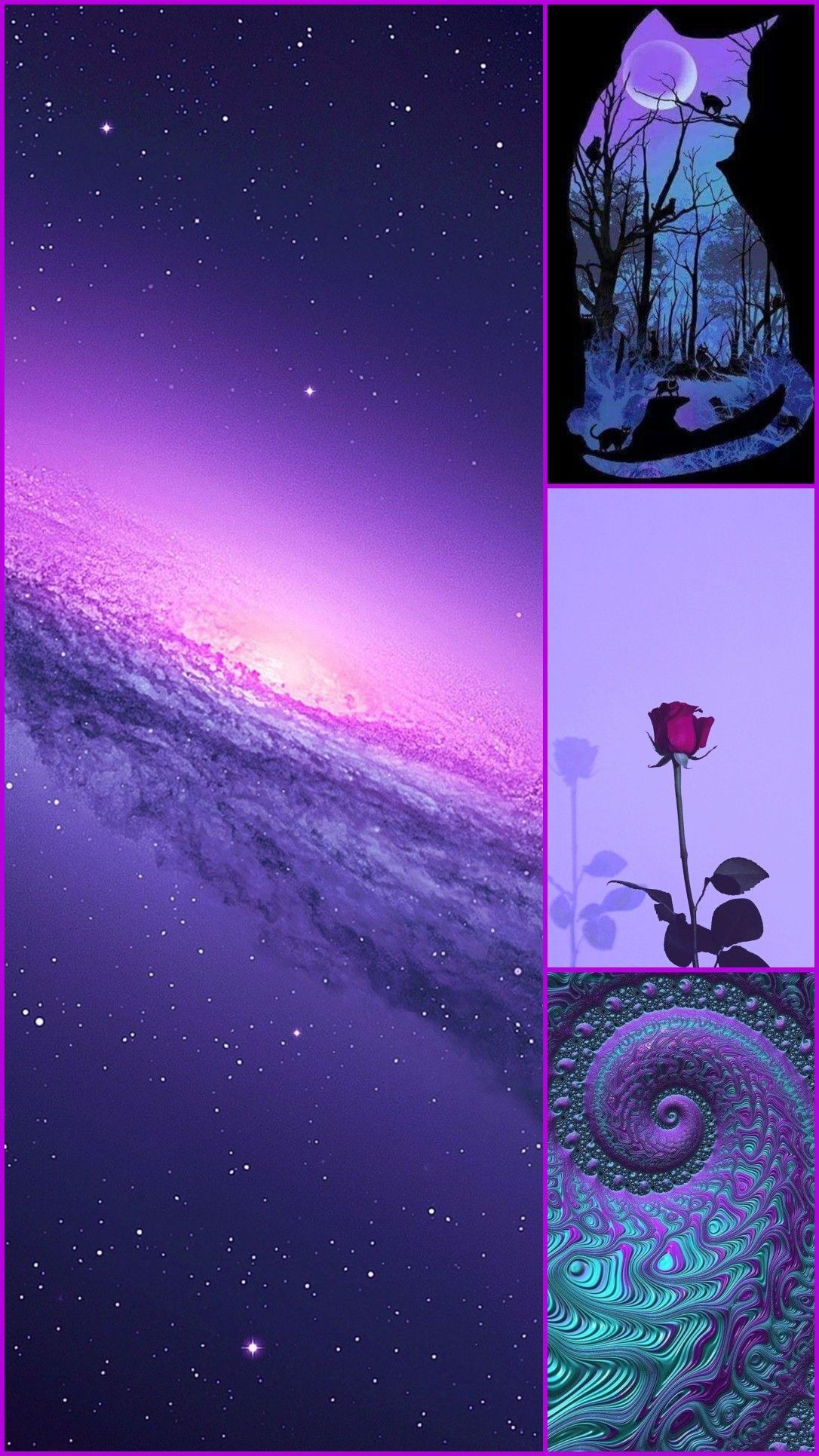 Strada notturna luci viola, 1024x1535 Verticale, Telefono