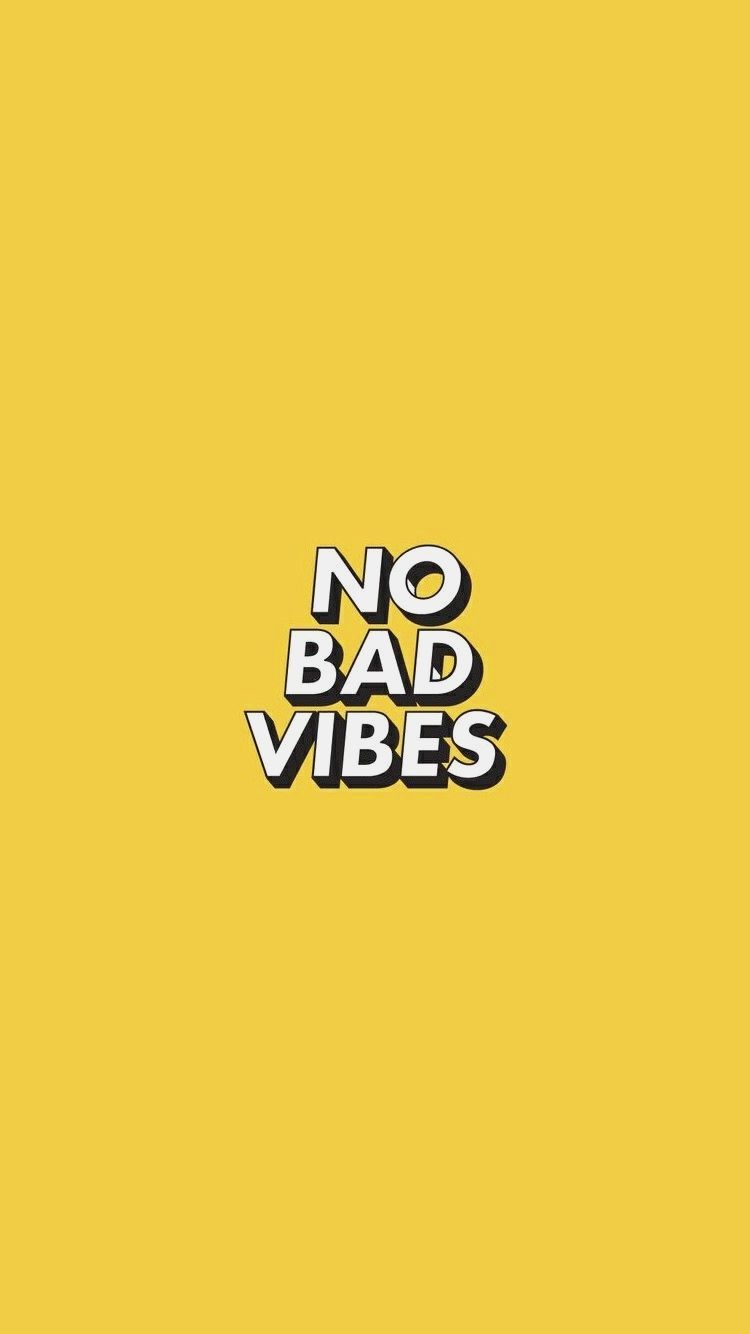 Testo No Bad Vibes giallo, 750x1334 Verticale, Mobile