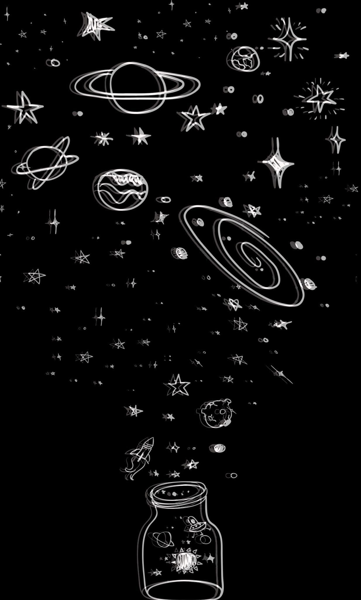 Barattolo con galassia disegnata nero, 1234x2047 Full HD Verticale, Realme
