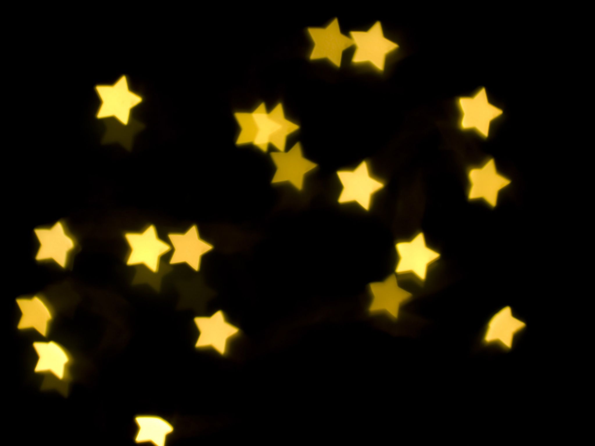 Stelle gialle sfocate sfondo nero, 2048x1536 Hi-Res, Desktop