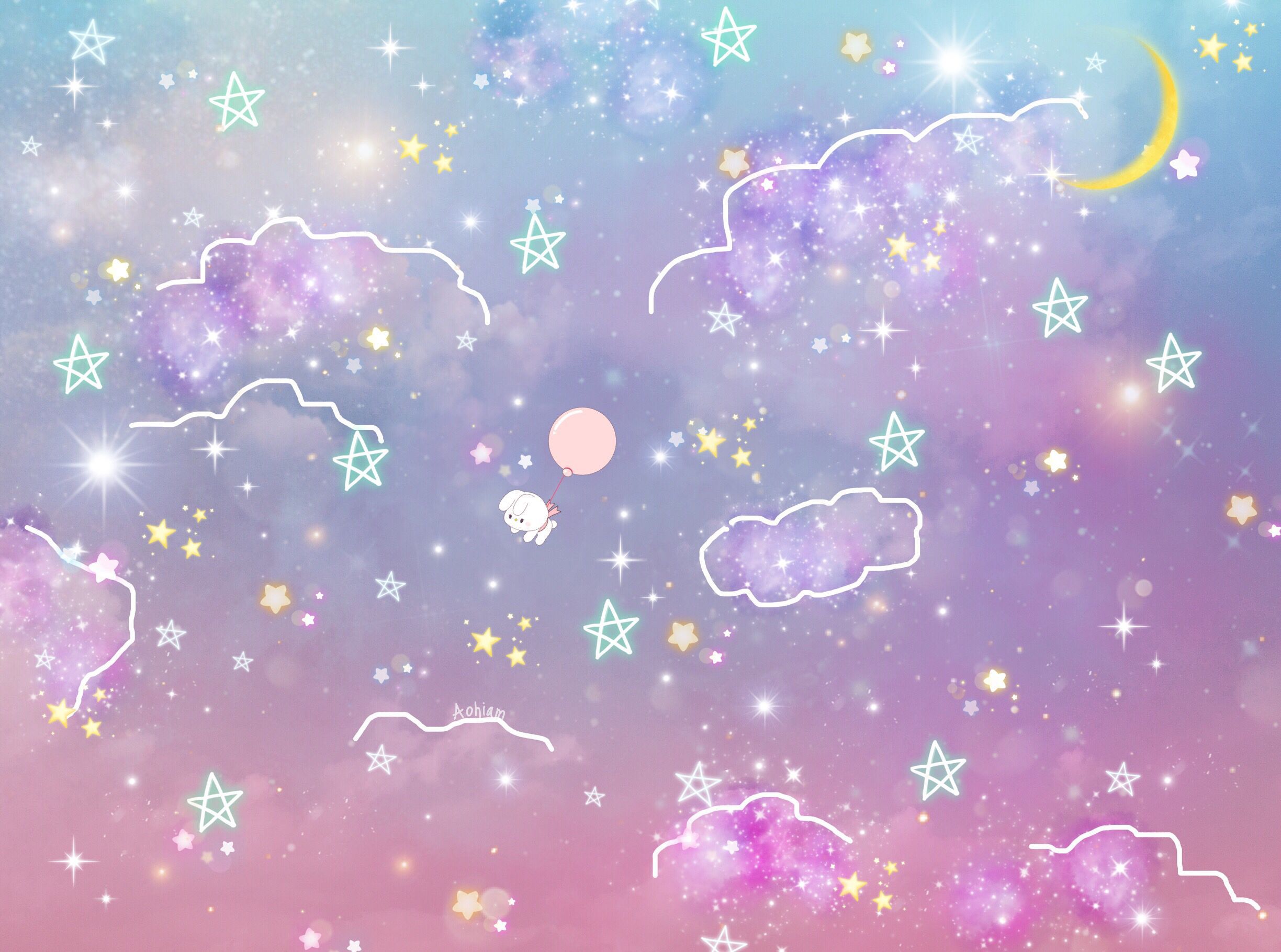 Cielo pastello nuvole stelle, 2448x1820 2K, MacBook Pro