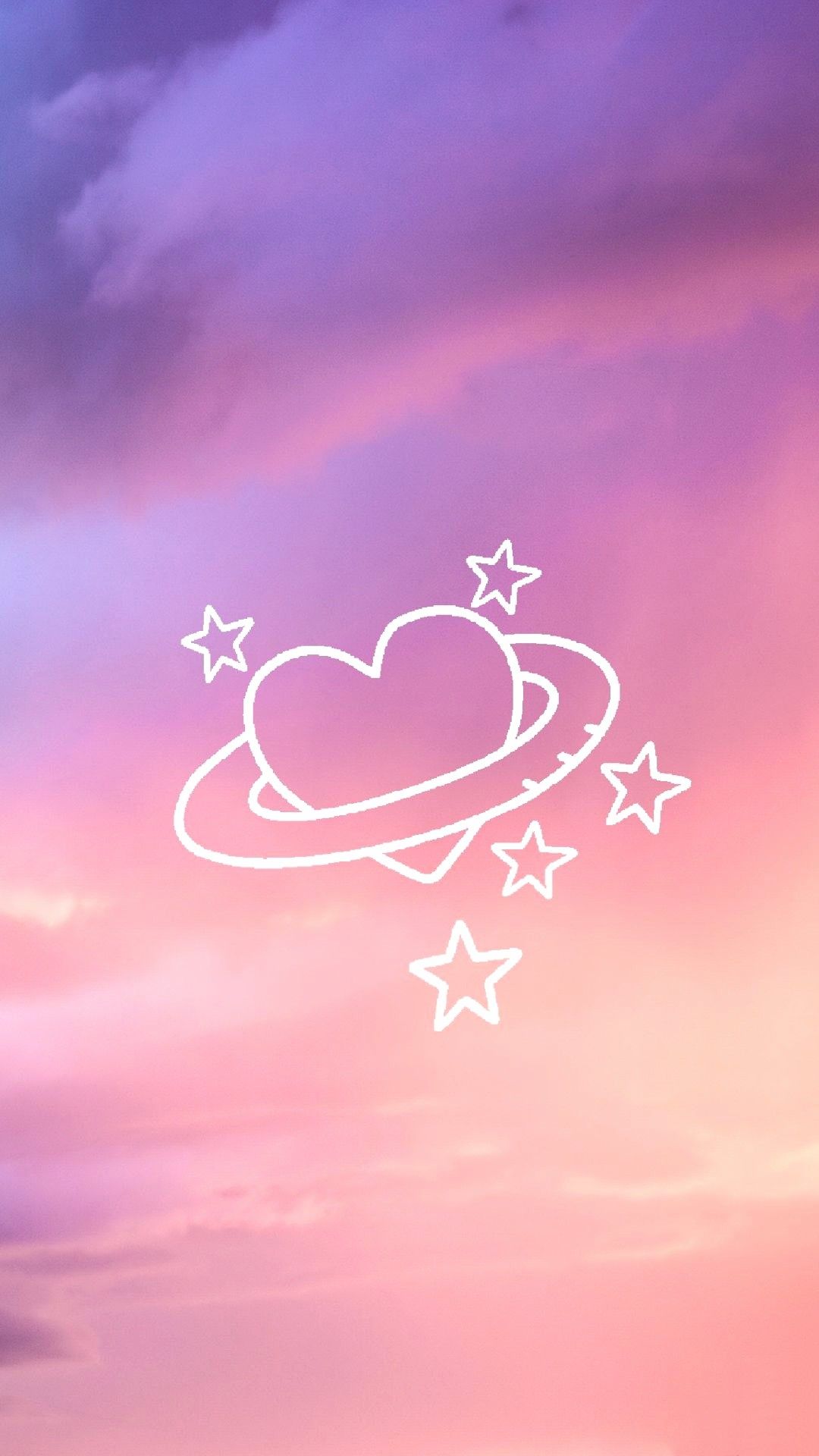Cuore pianeta stelle rosa, 1080x1920 Verticale, iPhone Air