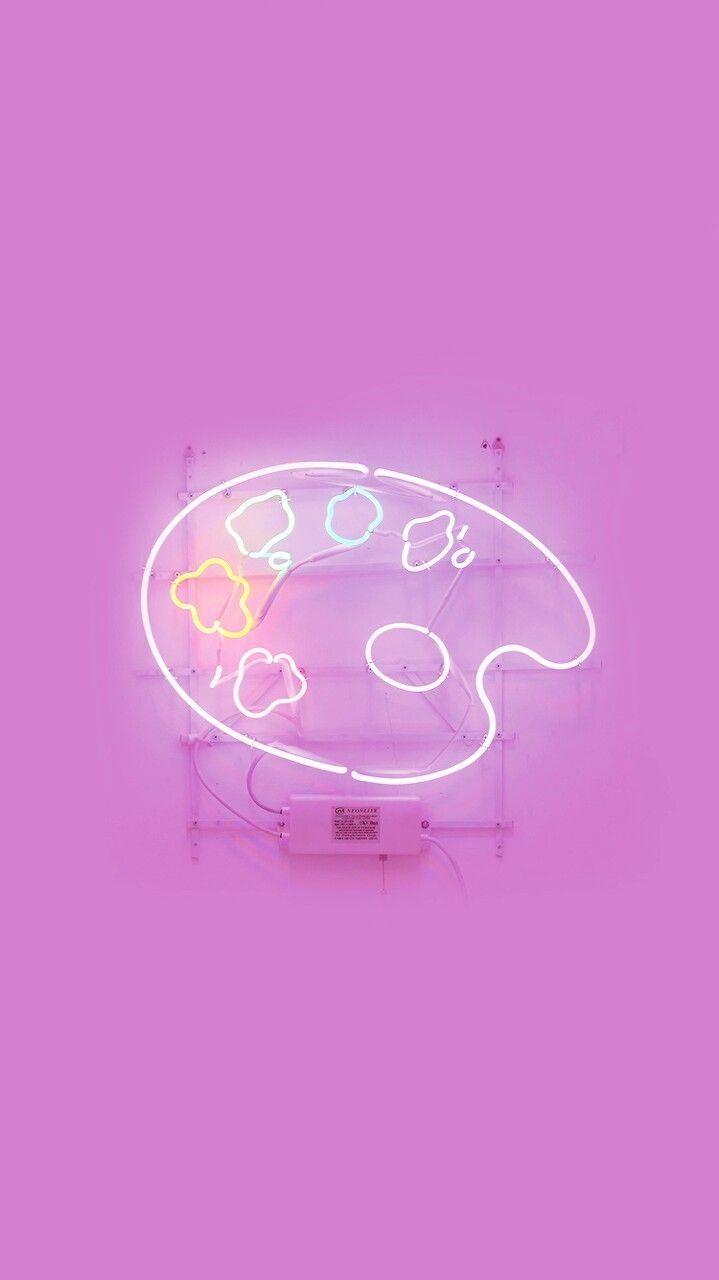 Insegna neon tavolozza rosa, 719x1280 Verticale, iPhone Air