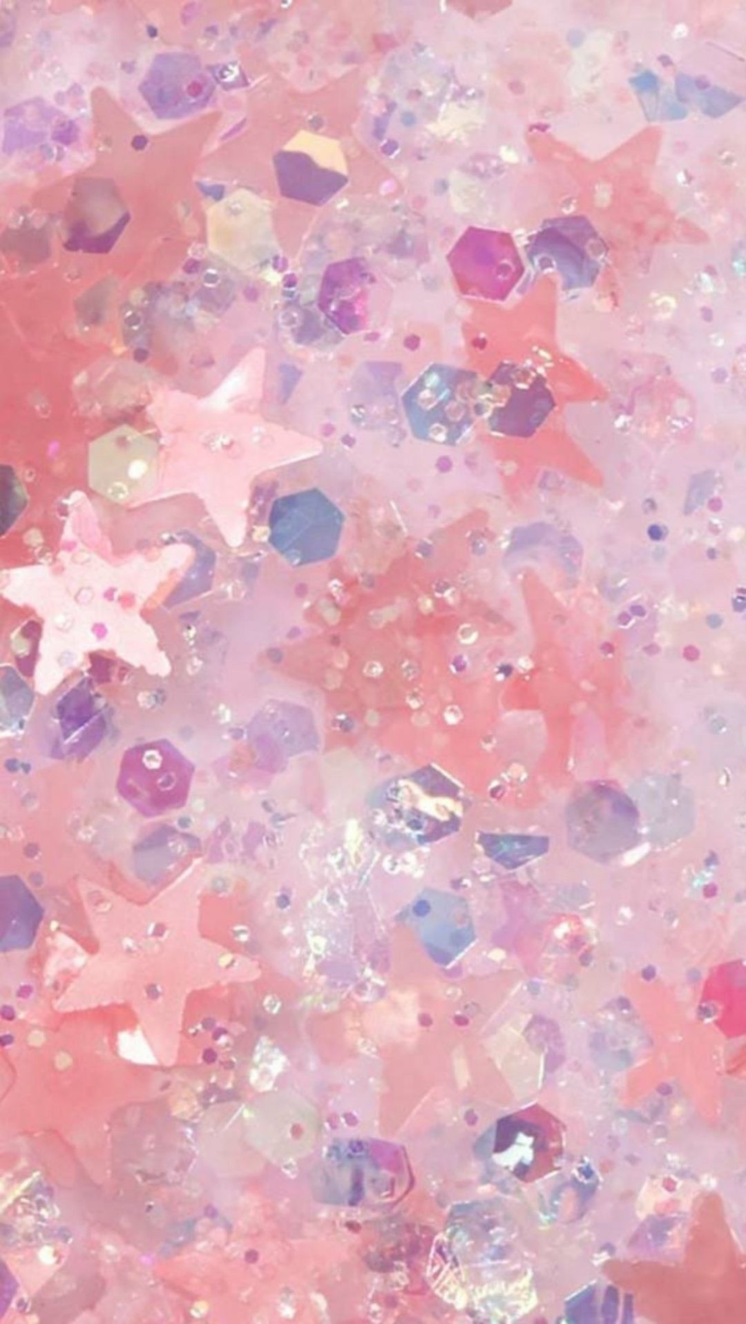 Stelle glitter rosa pastello, 1080x1917 Verticale, iPhone Air