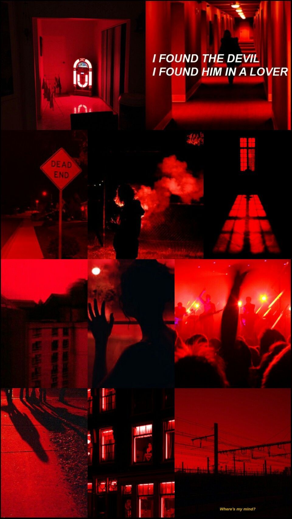 Collage estetico rosso urbano, 960x1706 Full HD Verticale, Smartphone