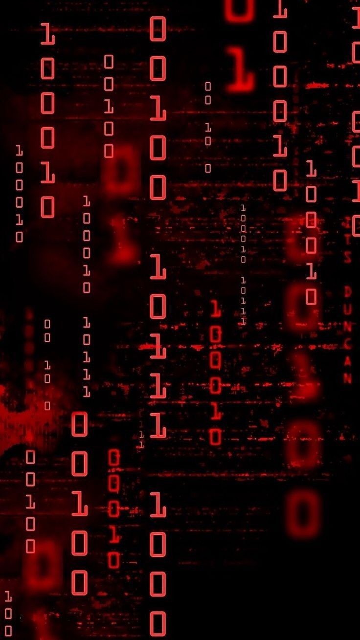 Codice binario rosso digitale, 736x1309 Verticale, Telefono