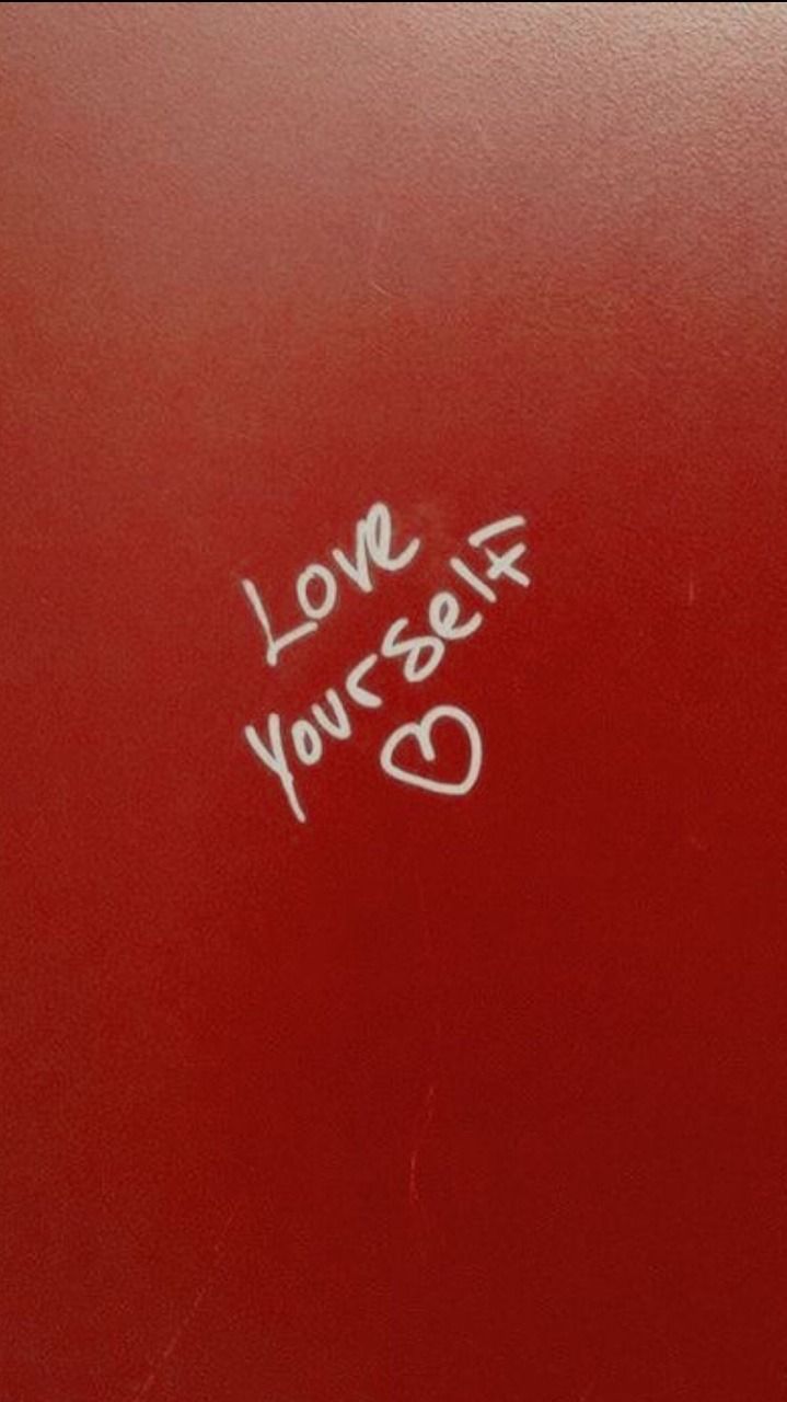 Scritta Love Yourself rosso, 719x1280 Verticale, Telefono
