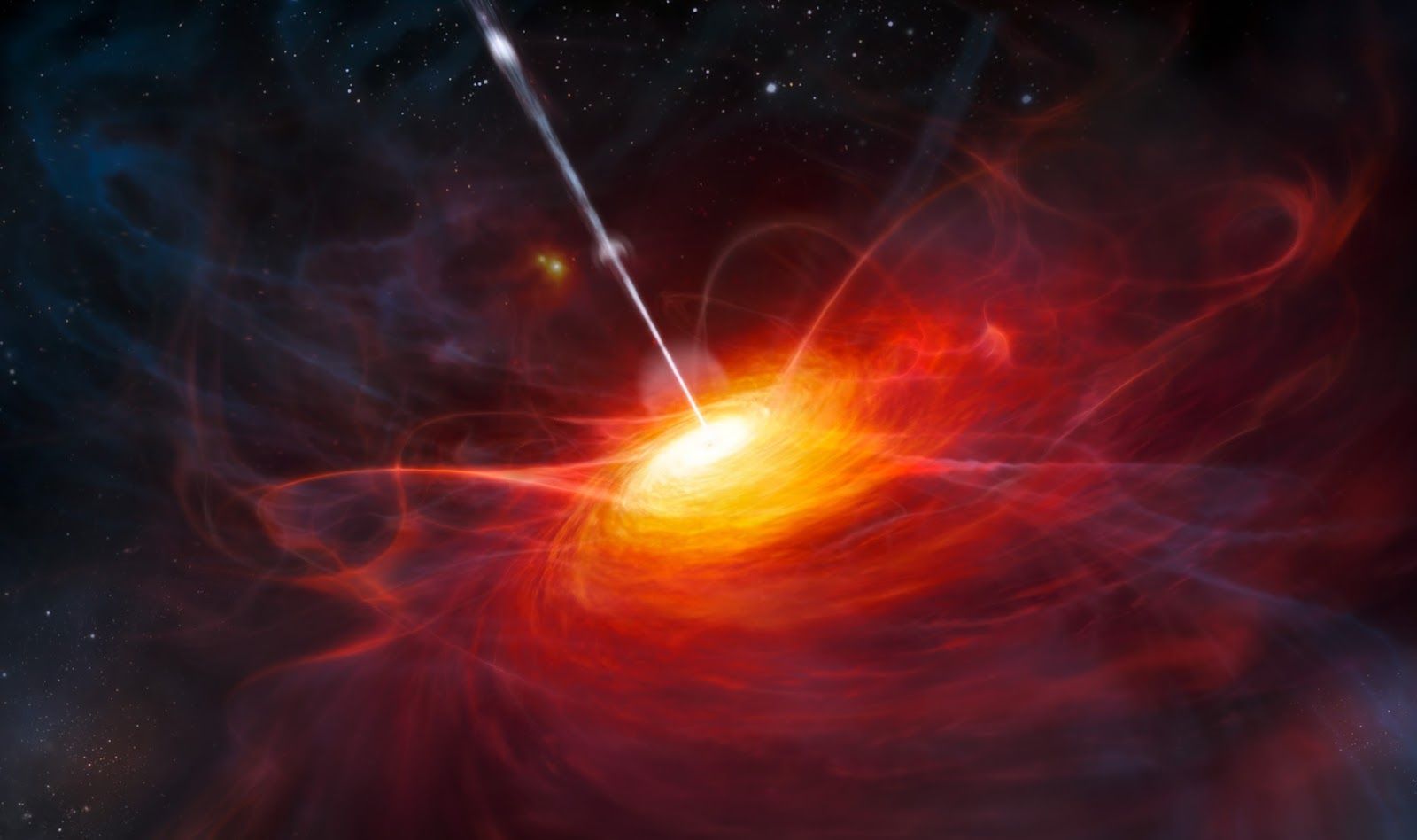 Quasar spaziale rosso energia, 1600x948 HD Ready, PC Desktop
