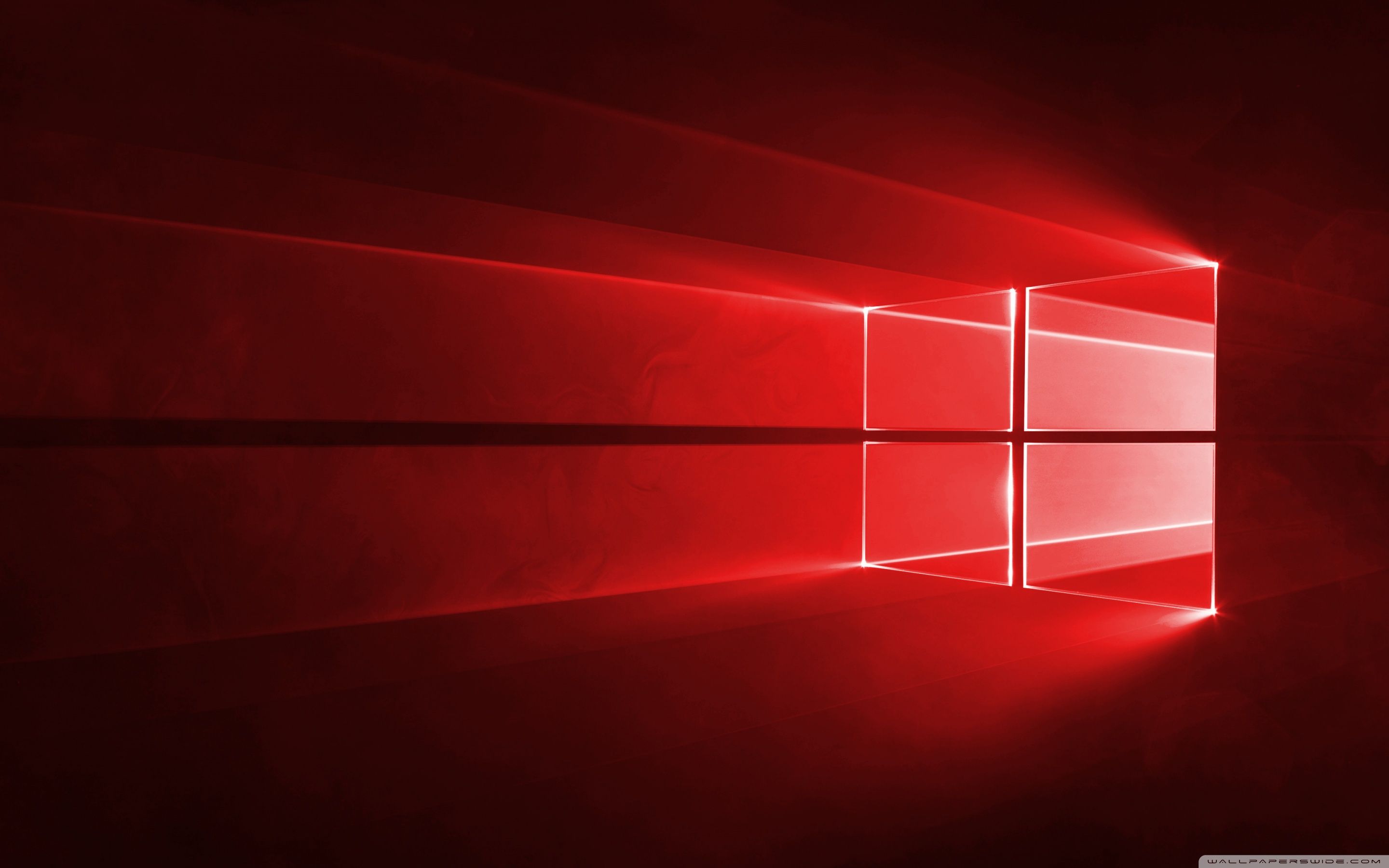 Windows 10 raggi rossi astratti, sistema operativo Microsoft, 2880x1800 2K, PC Desktop
