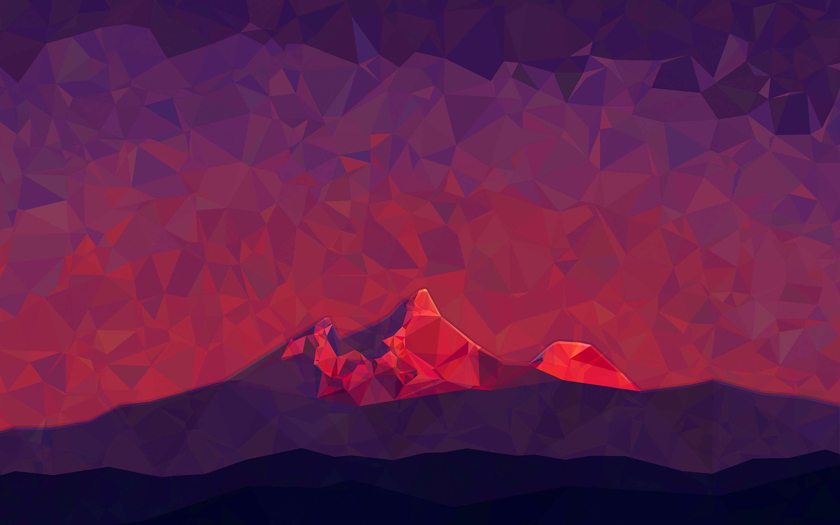 Montagna astratta low poly viola, 2880x1800 2K+, MacBook Pro