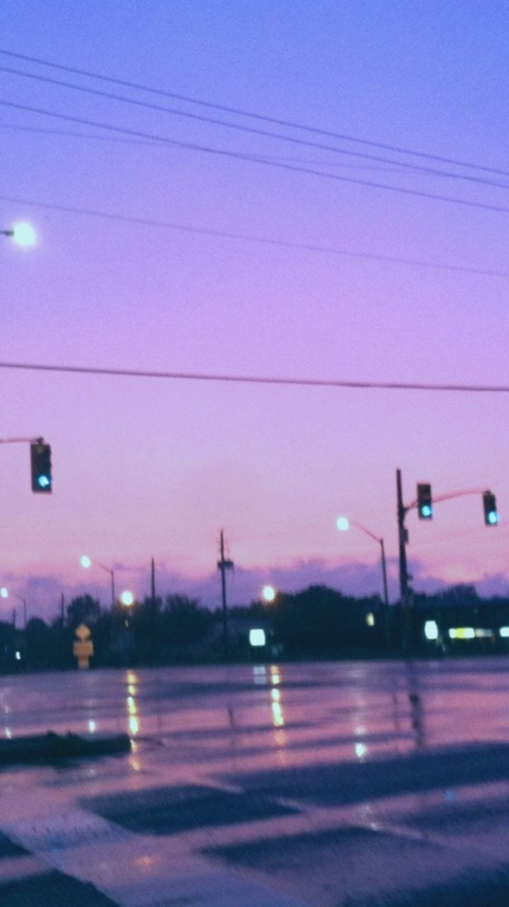 Strada al tramonto viola, 719x1280 Full HD Verticale, iPhone