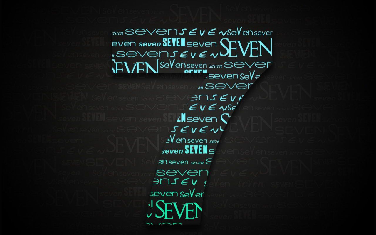 Numero sette tipografia turchese, 1280x800 720p, PC