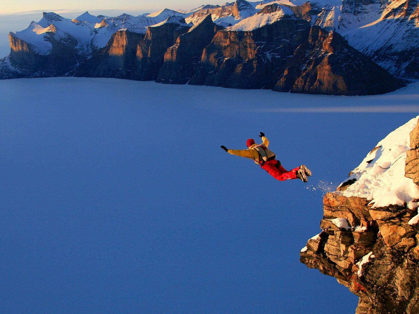 BASE jumping salto scogliera, 1600x1200 HD, PC Desktop