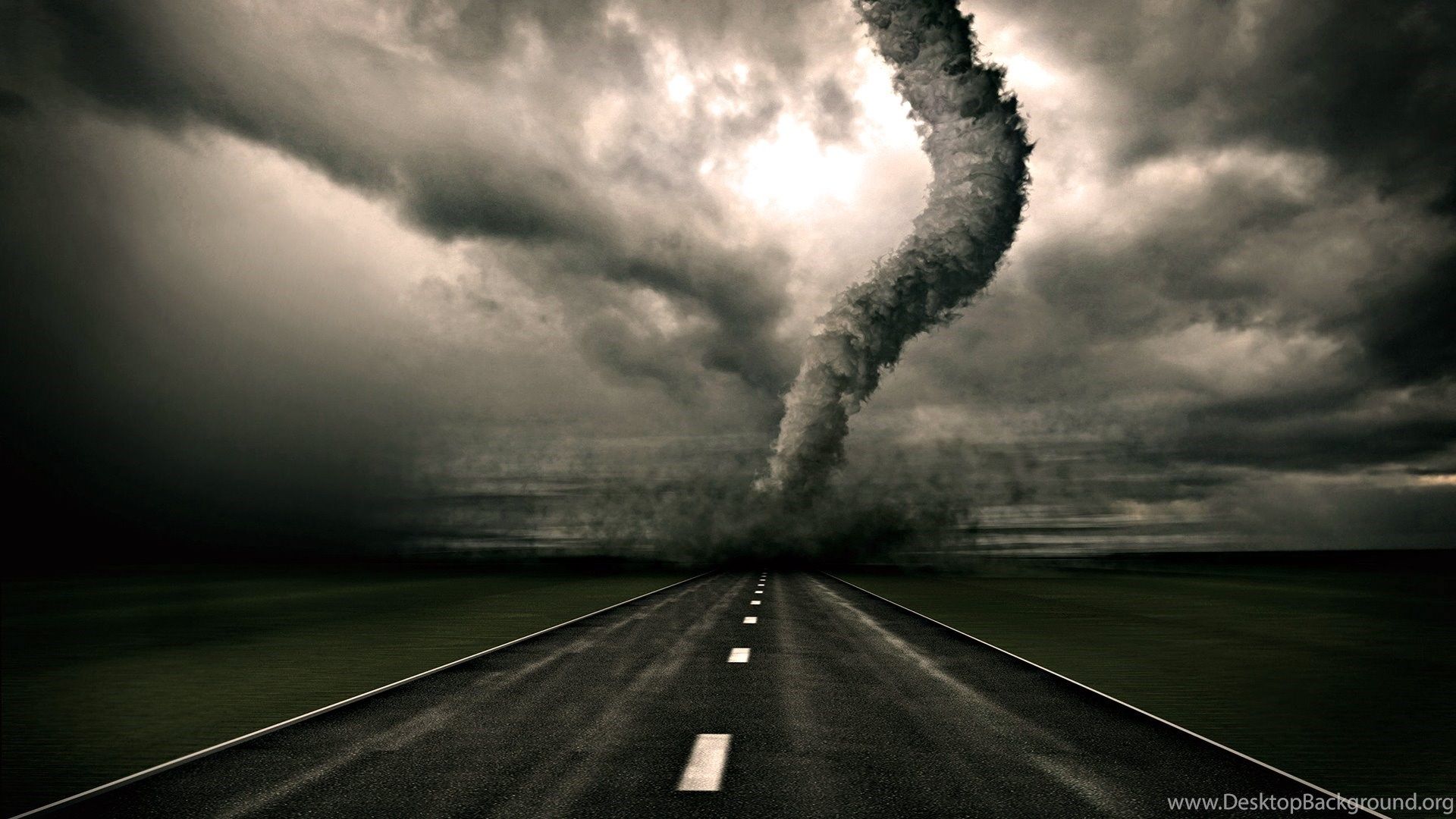 Tornado su strada deserta, 1920x1080 1080p, PC