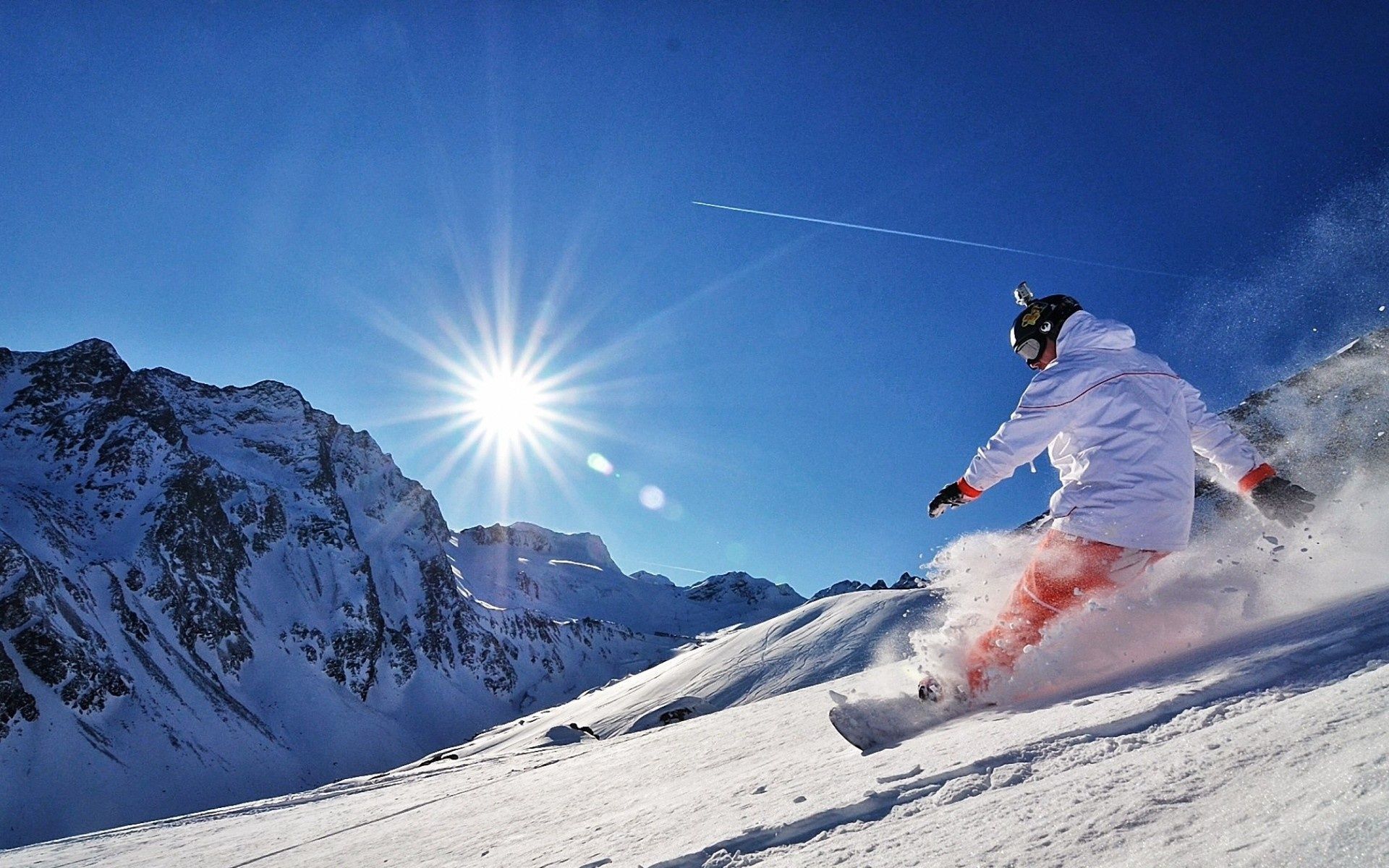 Snowboarder su montagna innevata, 1920x1200 Full HD+ WUXGA, Desktop