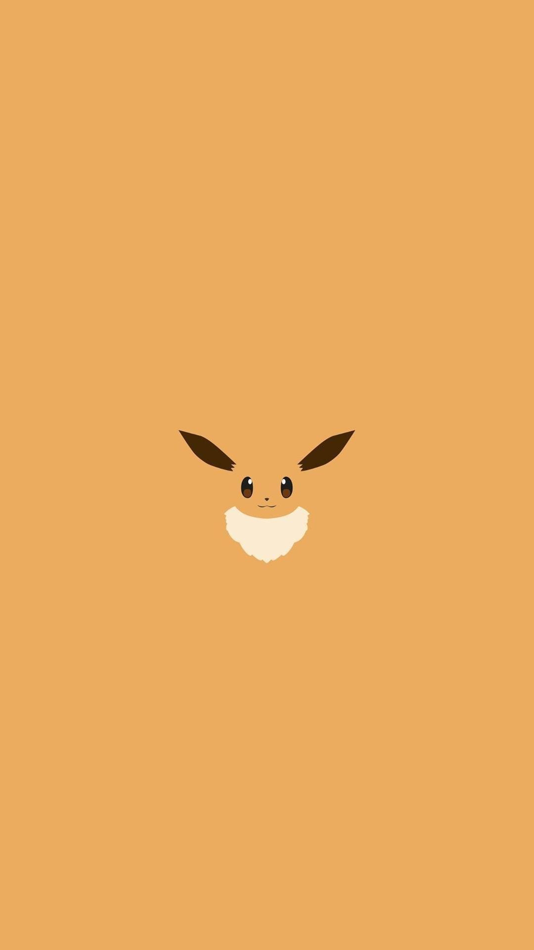 Eevee minimalista sfondo arancione, 1080x1920 Verticale, Mobile