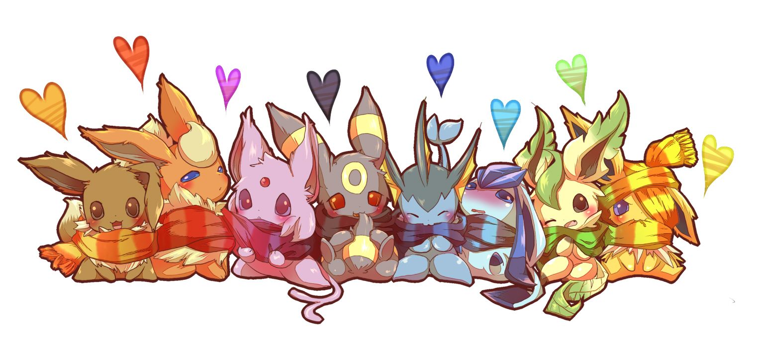 Evoluzioni di Eevee Pokémon, 1522x700 HD, PC Desktop