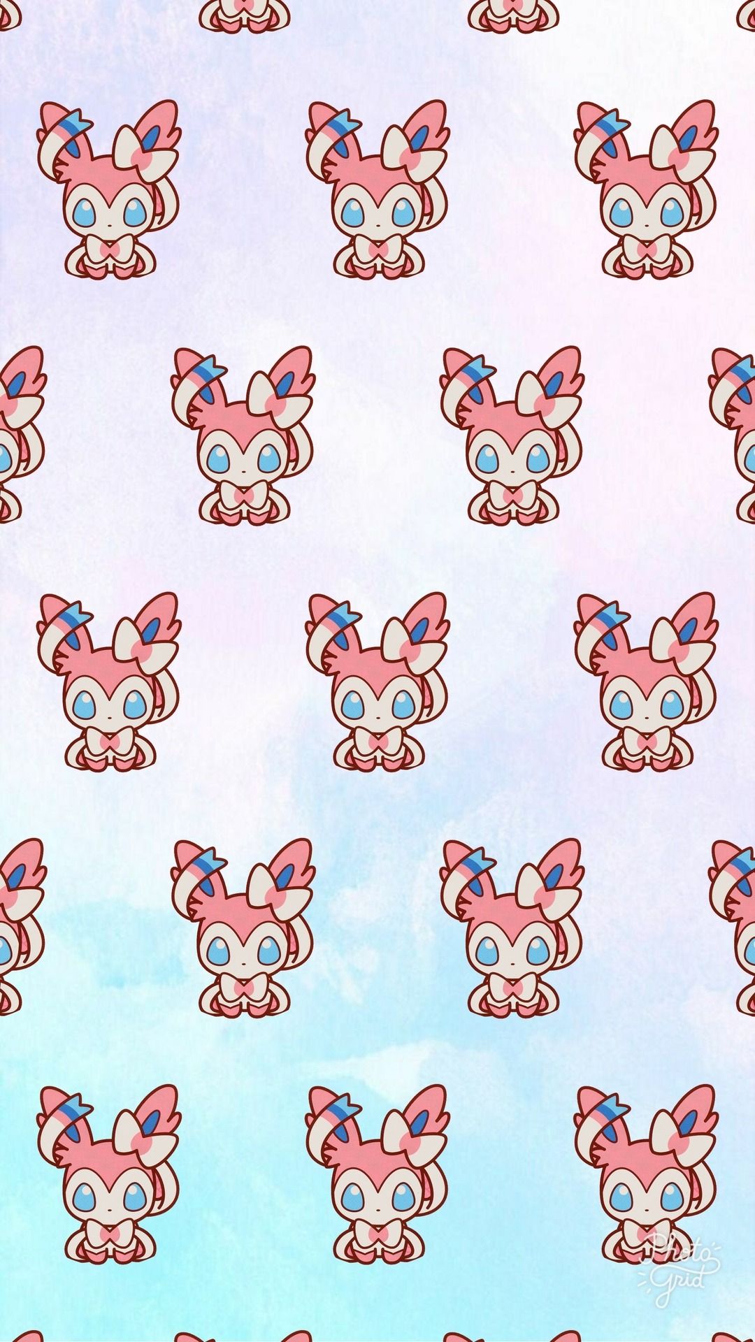 Sylveon Pokémon pattern rosa, 1080x1920 Full HD Verticale, Samsung Galaxy