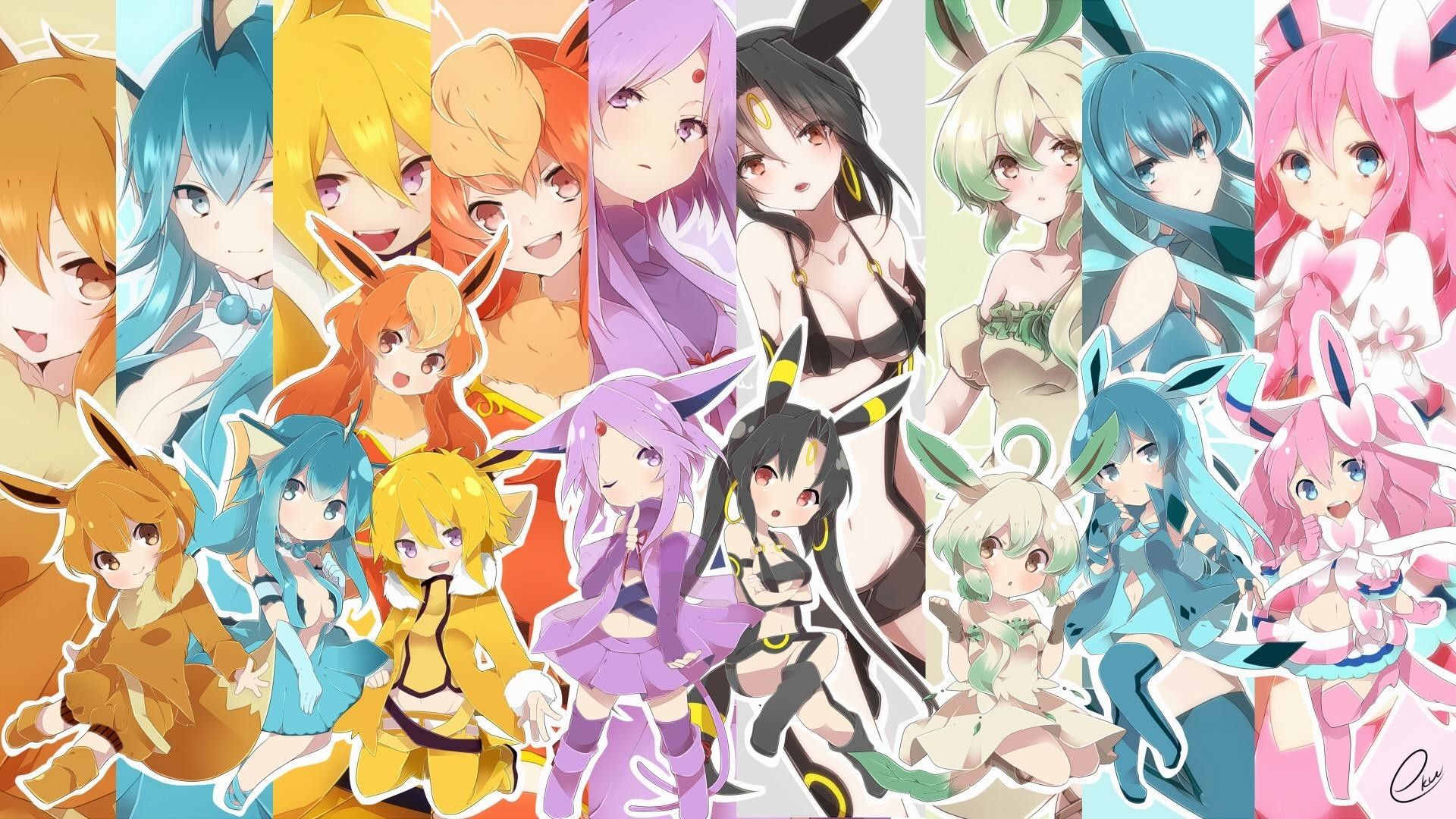 Ragazze anime evoluzioni Eevee, 1920x1080 Full HD, Desktop